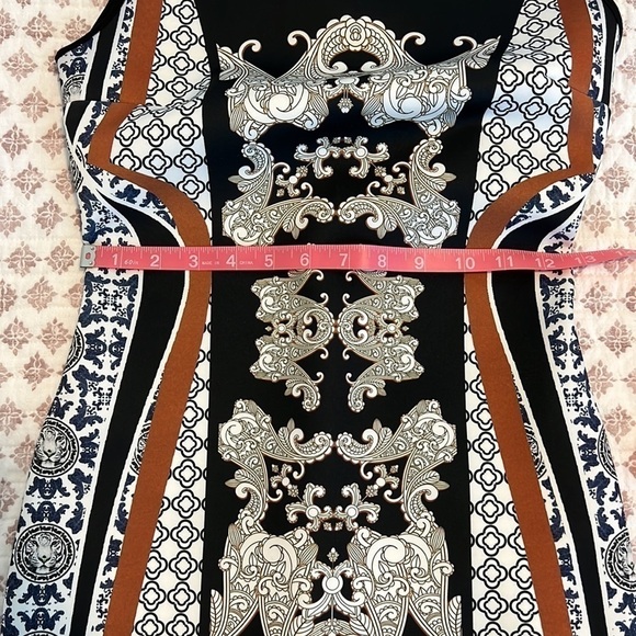 Clover Canon Bodycon Mini Neoprene Scuba Dress Tiger Bollywood Print Size Small - Picture 16 of 17